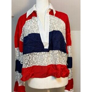 Anthropologie Maeve Long-Sleeve Paneled Rugby Top Size large New with Tags
